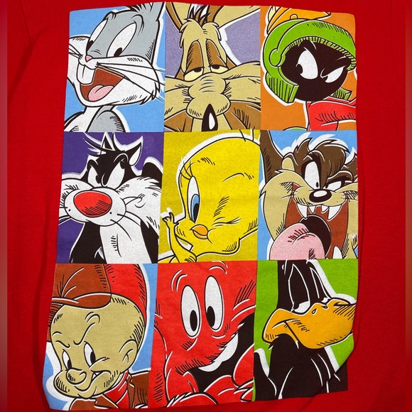 Looney Tunes Vintage Mens Character T-Shirt Red - Picture 2 of 5
